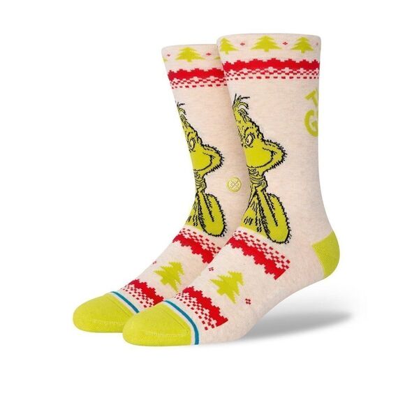 Stance Dr. Seuss - Grinch Sweater Crew Sock Size Large D13 - Picture 1 of 6